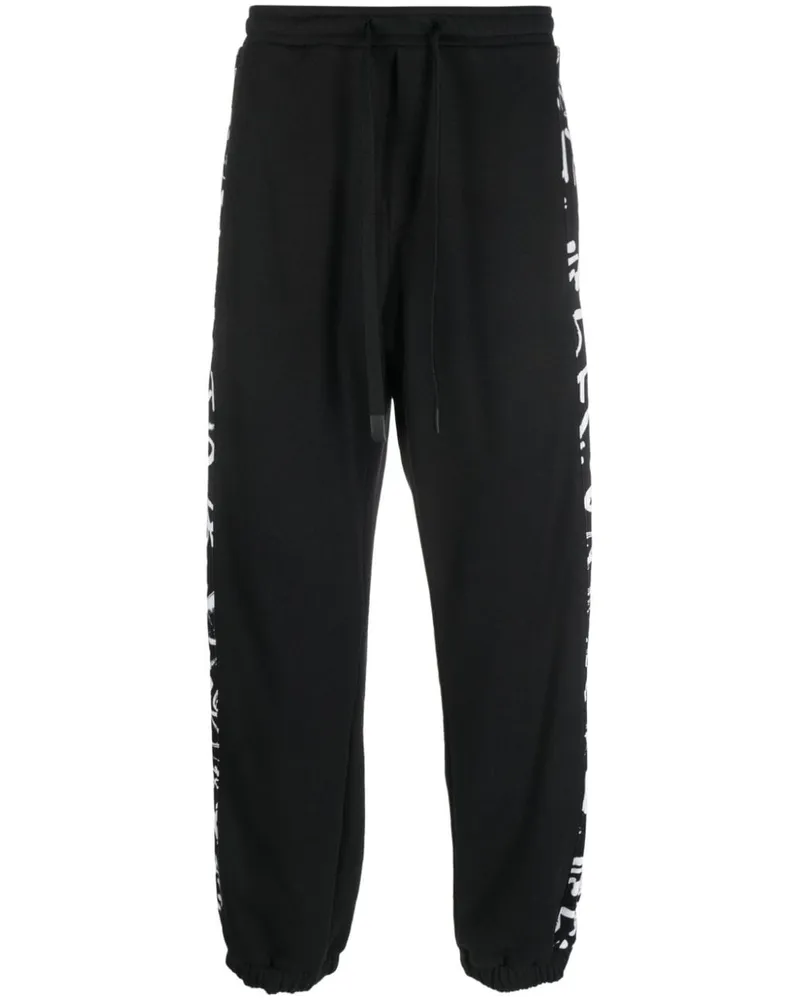 Versace Jeans Jogginghose mit Streifendetail - Schwarz Schwarz