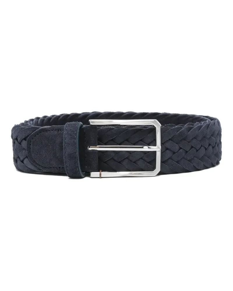 Canali braided leather belt - Blau Blau
