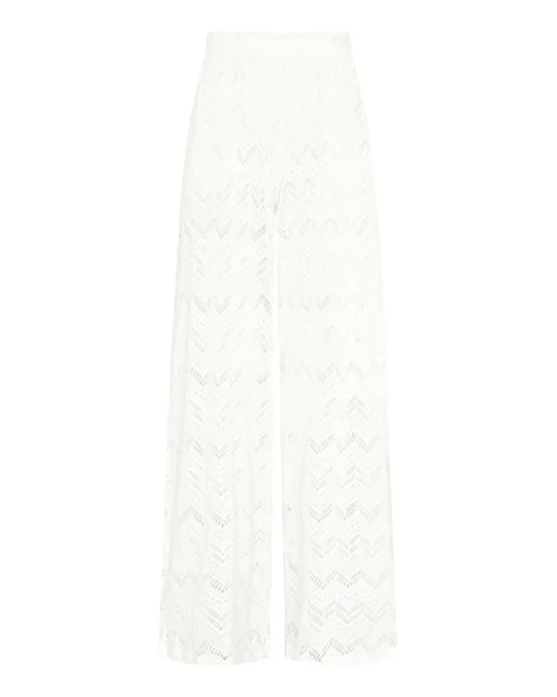 Vilebrequin Line chevron-knit wide-leg trousers - Weiß Weiß