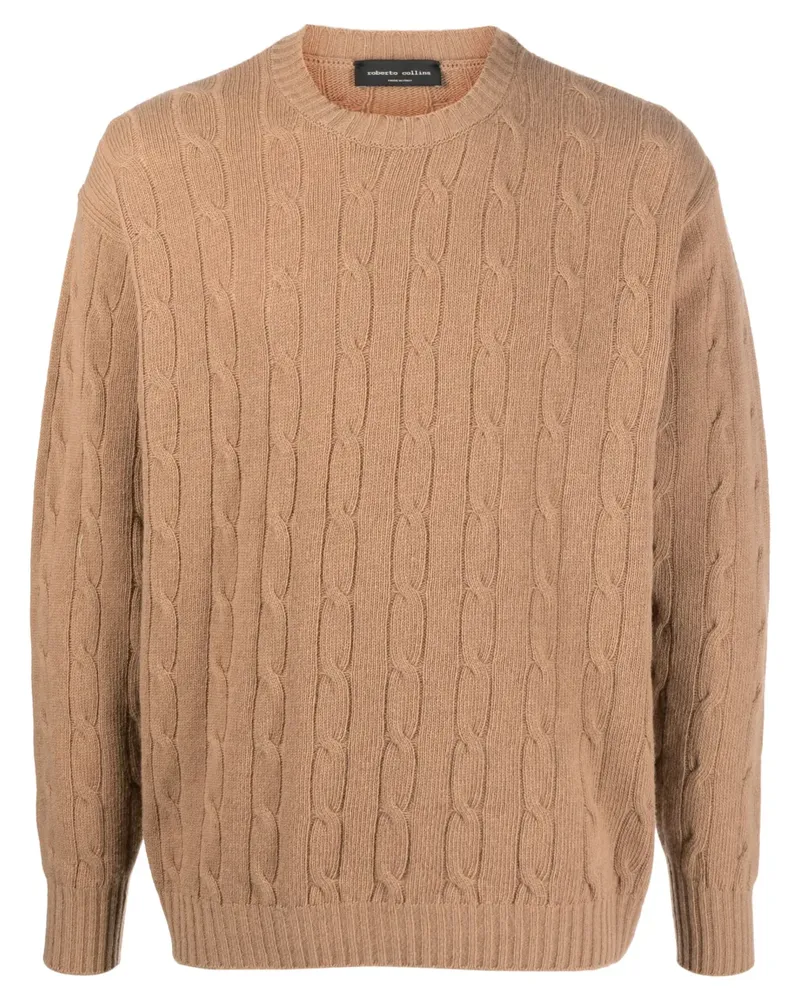 Roberto Collina Pullover mit Zopfmuster - Nude Nude
