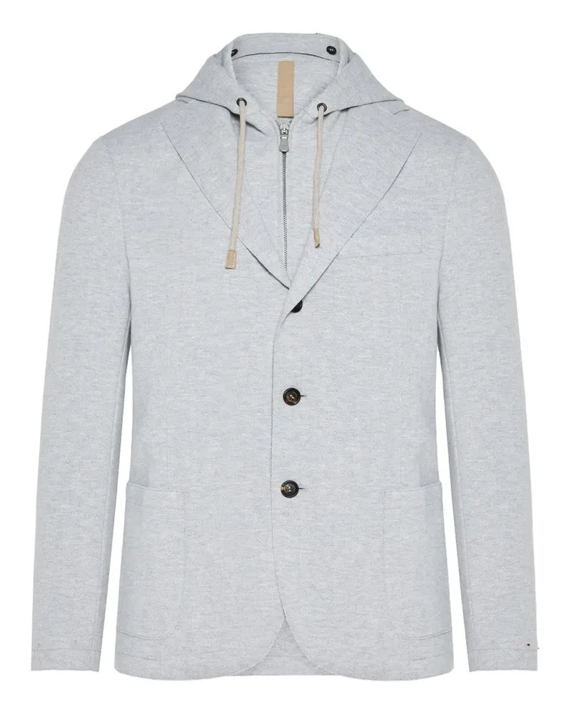 Eleventy Kapuzenjacke mit drei Knöpfen - Grau Grau