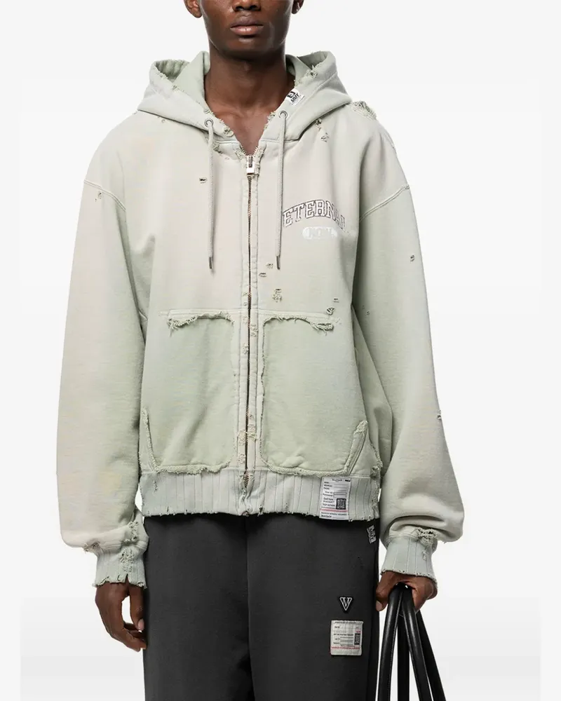 MIHARAYASUHIRO sun-faded like zip-up hoodie - Grün Grün