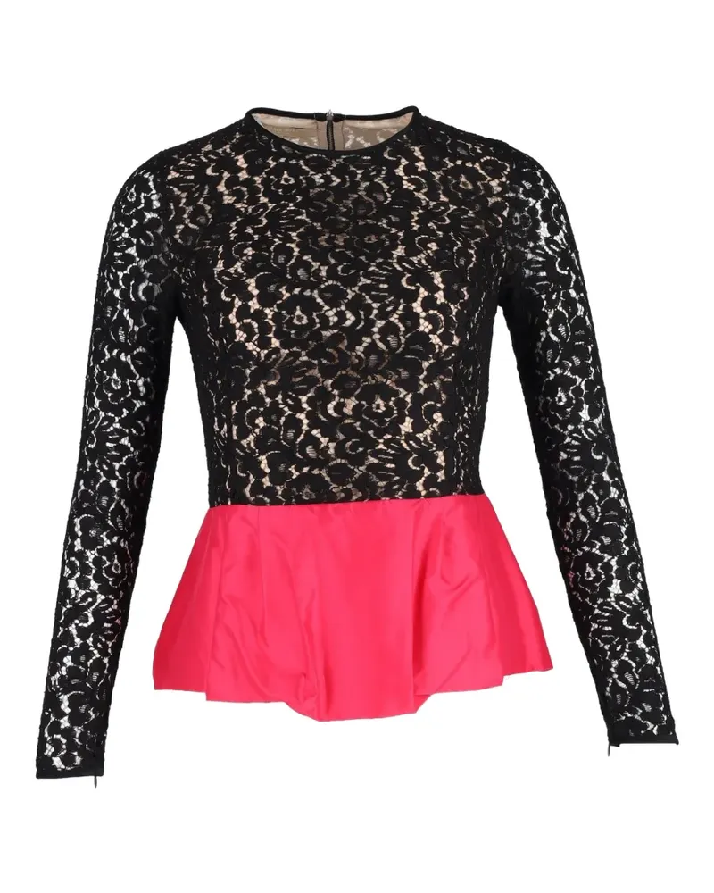 Michael Kors lace peplum-hem top - Schwarz Schwarz