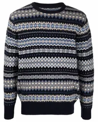 Barbour Pullover mit geometrischem Print Blau