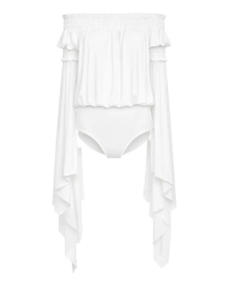 Norma Kamali Body mit Zipfelsaum - Weiß Weiß