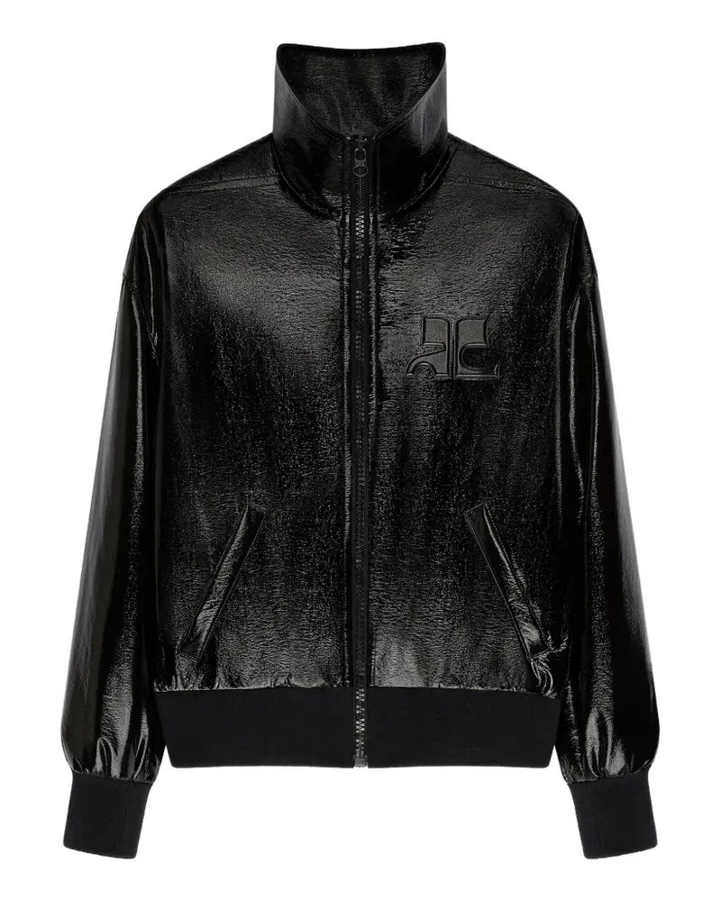 Courrèges Jacke mit Logo-Patch - Schwarz Schwarz