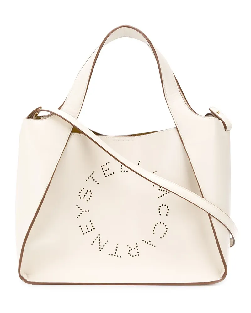 Stella McCartney Kleiner 'Stella' Shopper mit Logo - Weiß Weiß