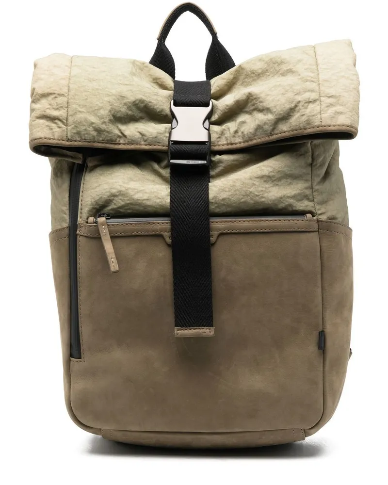 Officine Creative Italia Ardesia Rucksack mit Schnalle Grün