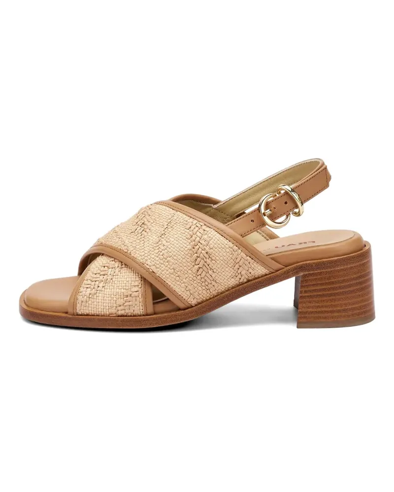 FRAU herringbone-effect crossover-strap sandals - Nude Nude