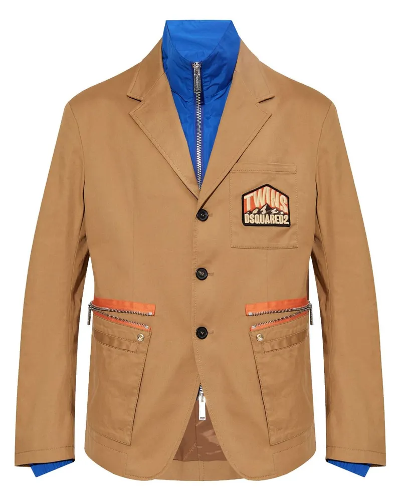 Dsquared2 Sakko mit Logo-Patch - Nude Nude
