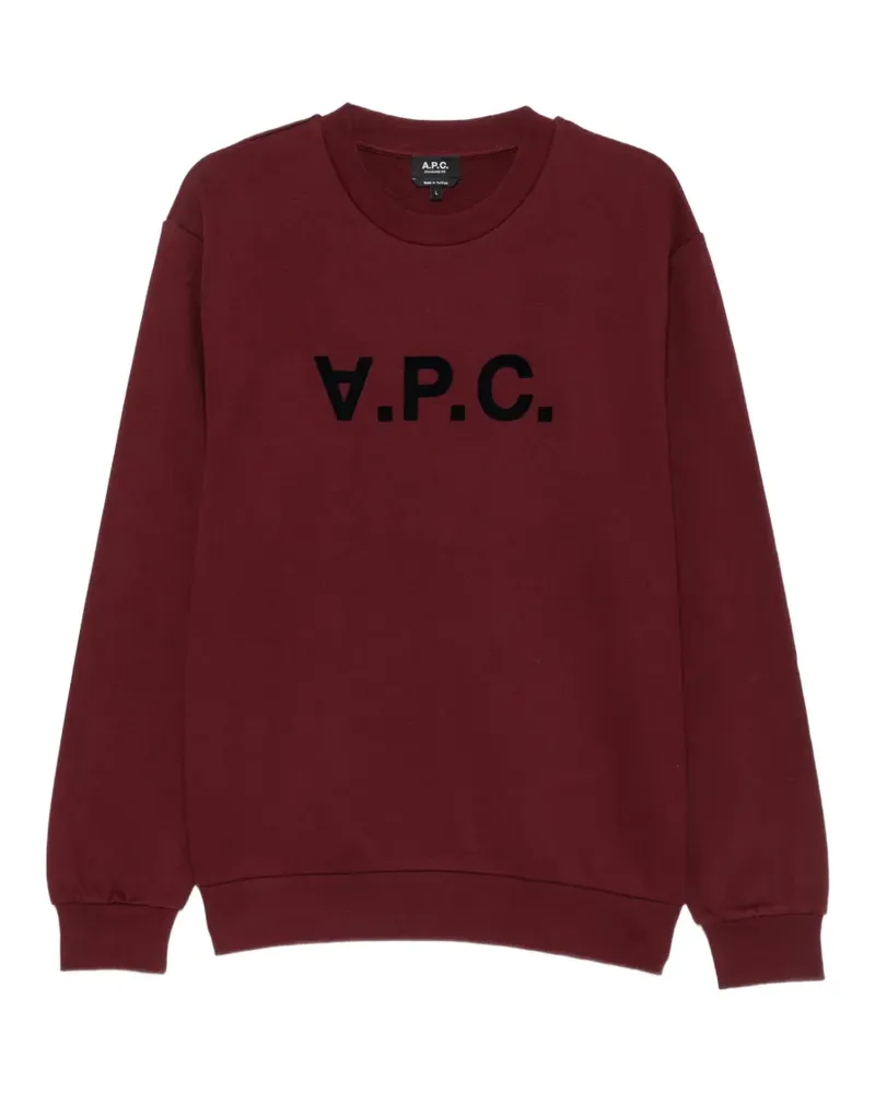 A.P.C. Sweatshirt mit Logo-Print - Rot Rot
