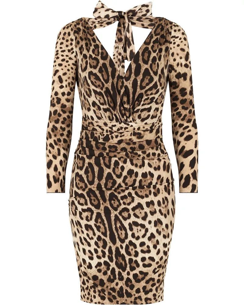 Dolce & Gabbana Kleid mit Leoparden-Print Nude