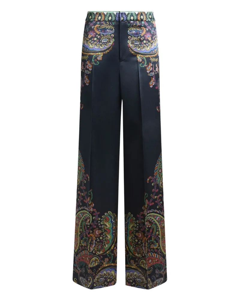 Etro Weite Hose mit Print - Blau Blau