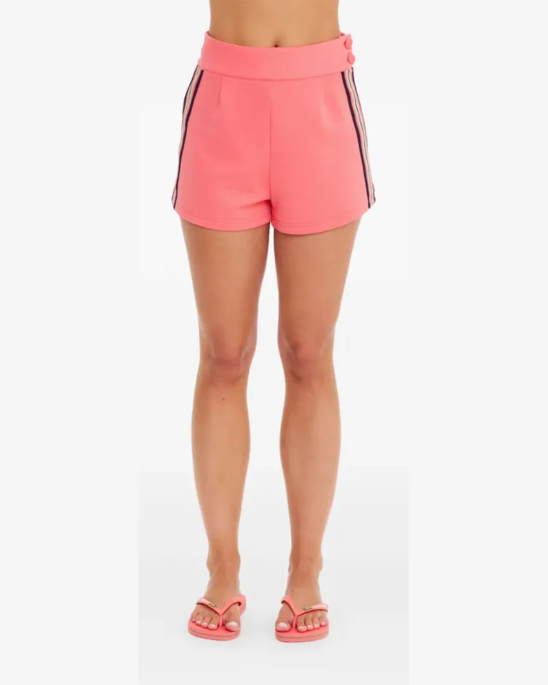 The Upside Voila Cynthea Shorts mit gestreiften Knöpfen - Rosa Rosa