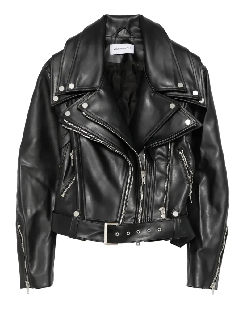 Viktor & Rolf Bikerjacke im Layering-Look - Schwarz Schwarz