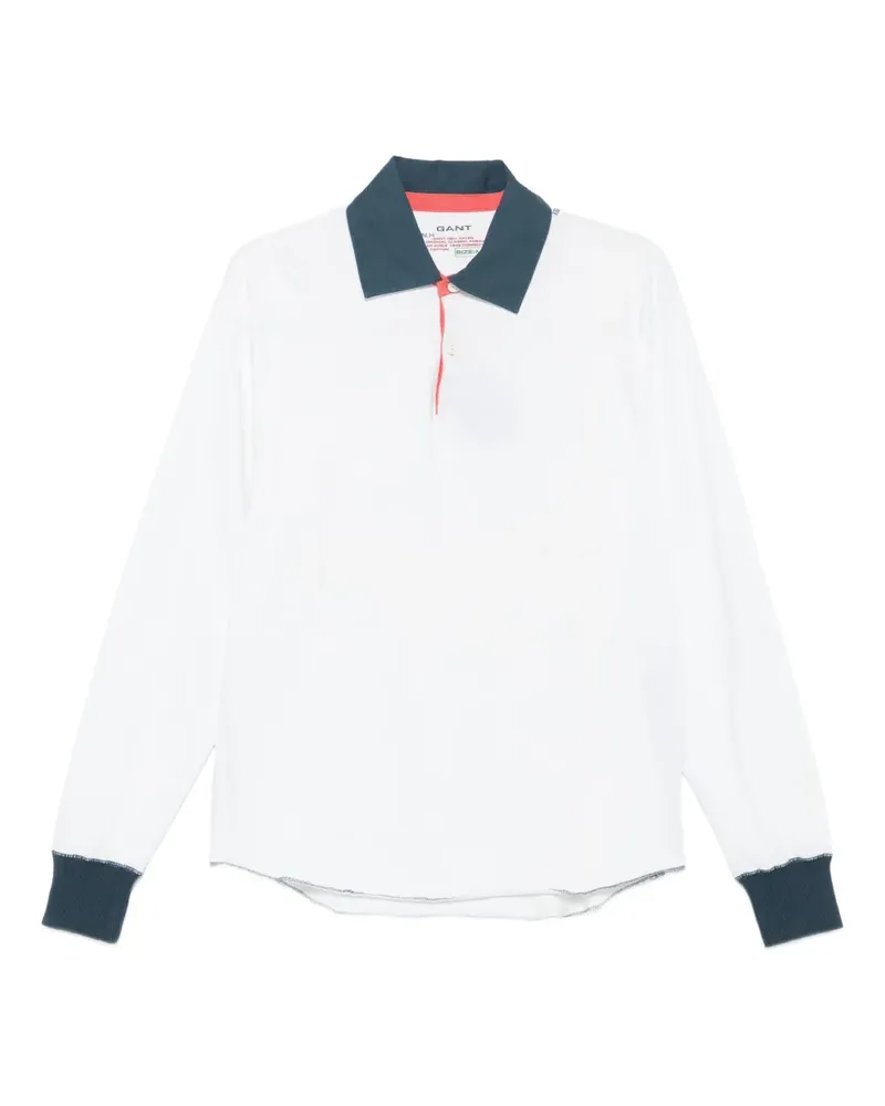Gant Poloshirt mit Kontrastkragen - Weiß Weiß