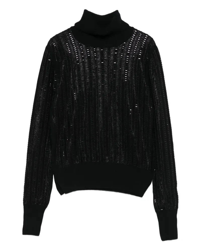Ermanno Scervino Gerippter Rollkragenpullover - Schwarz Schwarz
