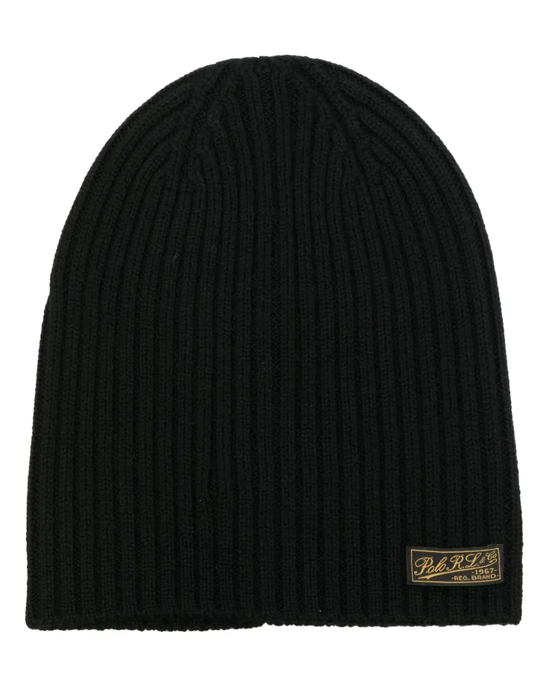 Ralph Lauren Gerippte Beanie - Schwarz Schwarz
