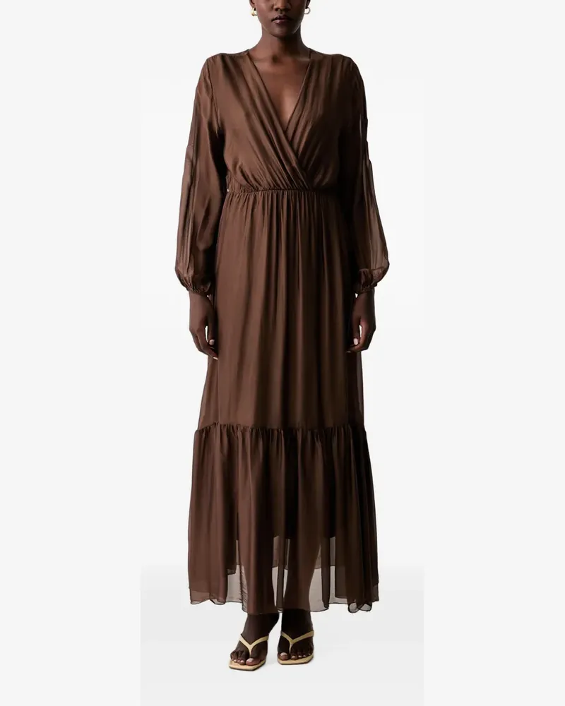 VICOLO Gestuftes Maxikleid - Braun Braun