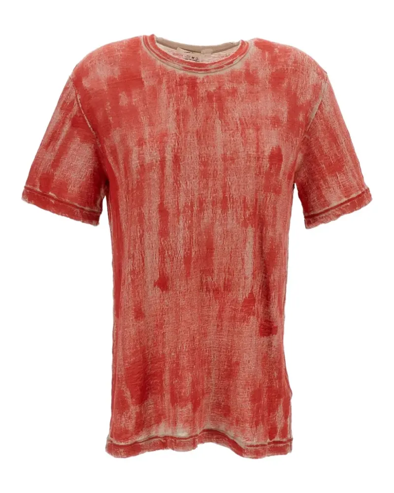 Comme des Garçons T-Shirt aus Leinen in Distressed-Optik - Orange Orange