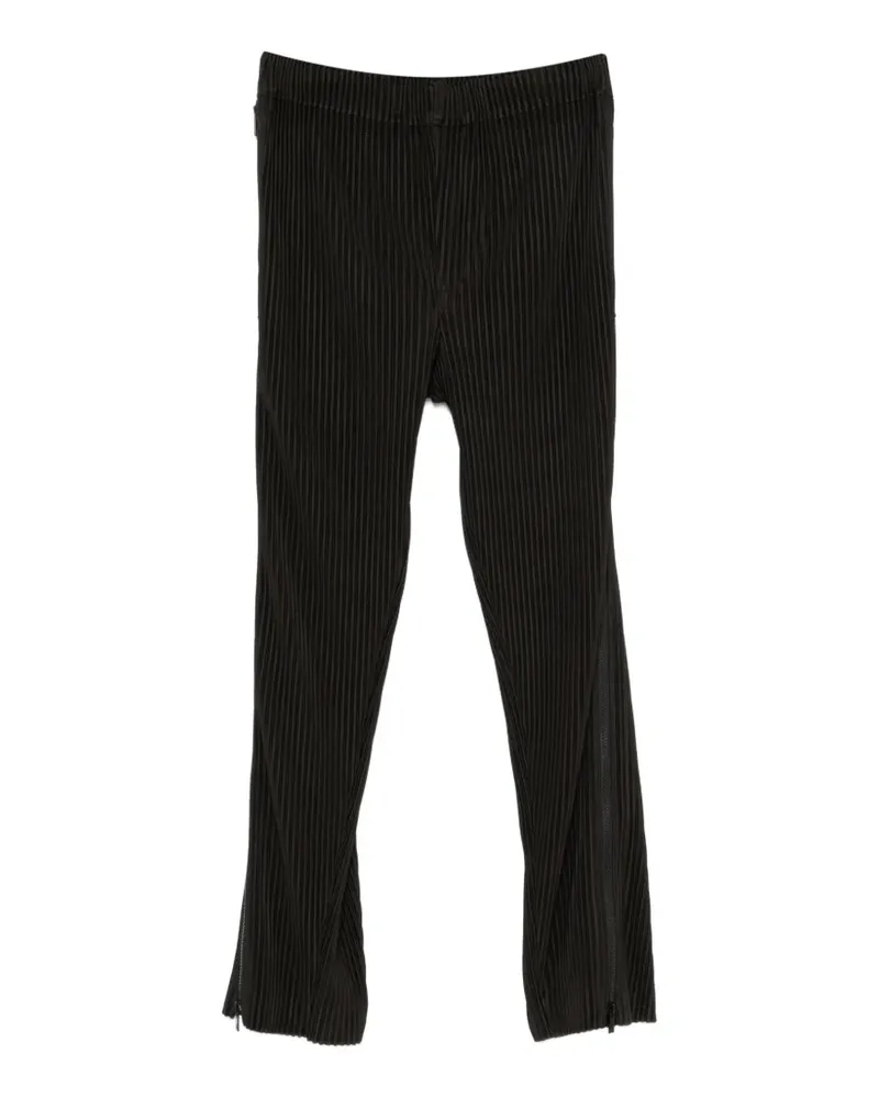 Issey Miyake pleated-design zip-detailing trousers - Schwarz Schwarz