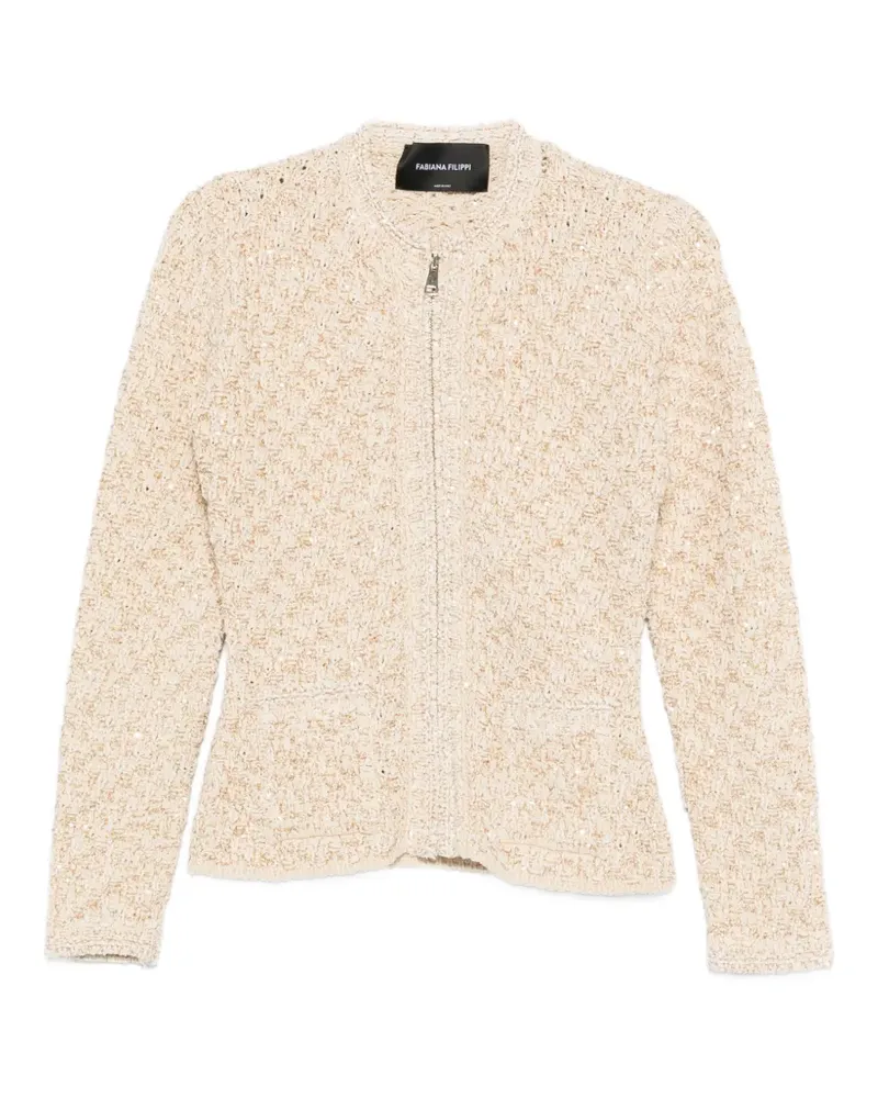 Fabiana Filippi Schmale Jacke mit Reißverschluss - Nude Nude