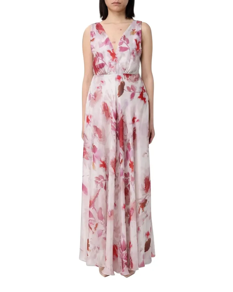Hanita floral-print V-neck maxi dress - Rosa Rosa