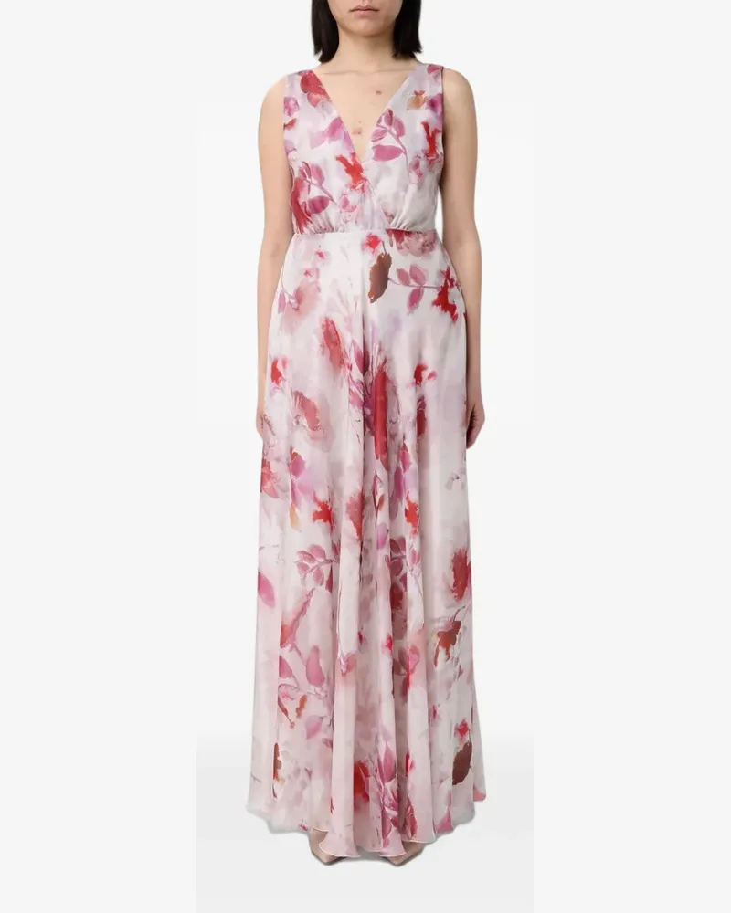 Hanita Maxikleid mit Blumenprint - Rosa Rosa