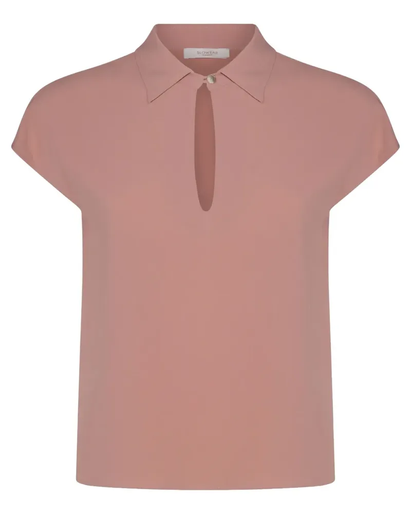 Glanshirt Klassische Satinbluse - Rosa Rosa