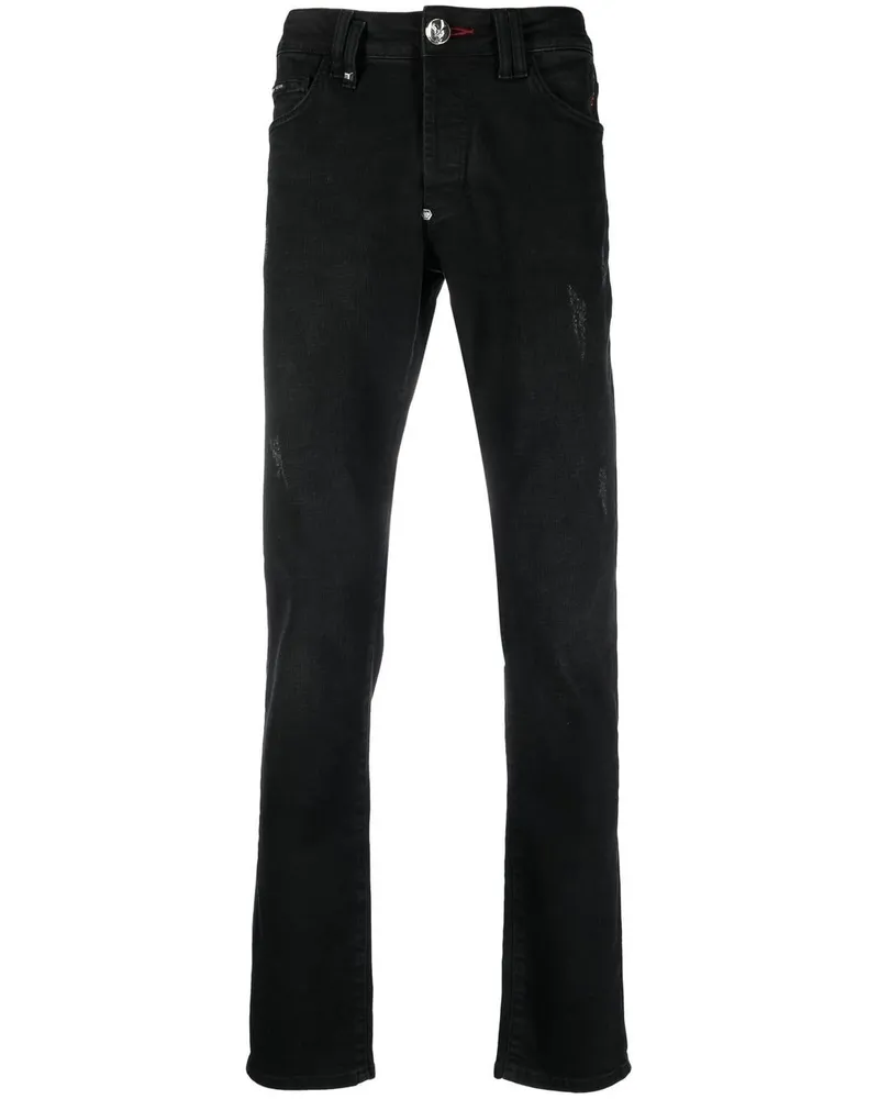 Philipp Plein Klassische Straight-Leg-Jeans - Schwarz Schwarz