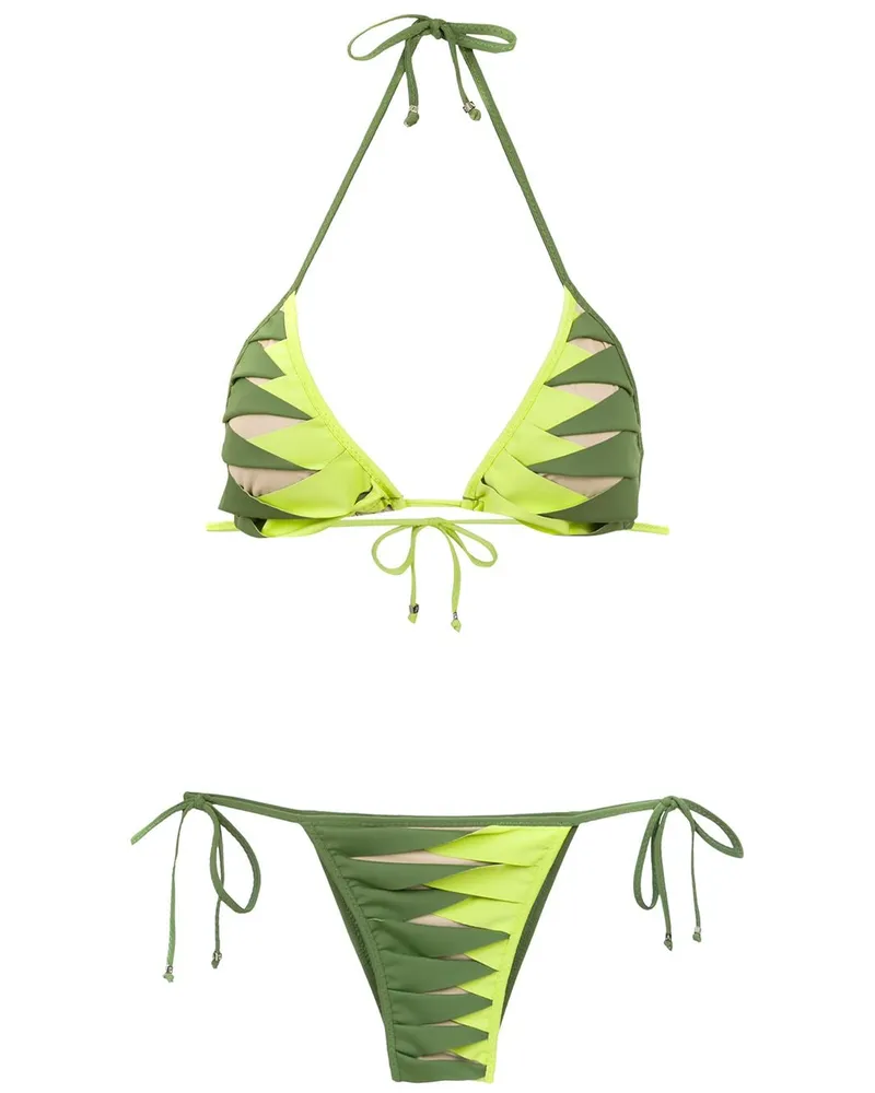 Amir Slama Bikini mit Print - Grün Grün