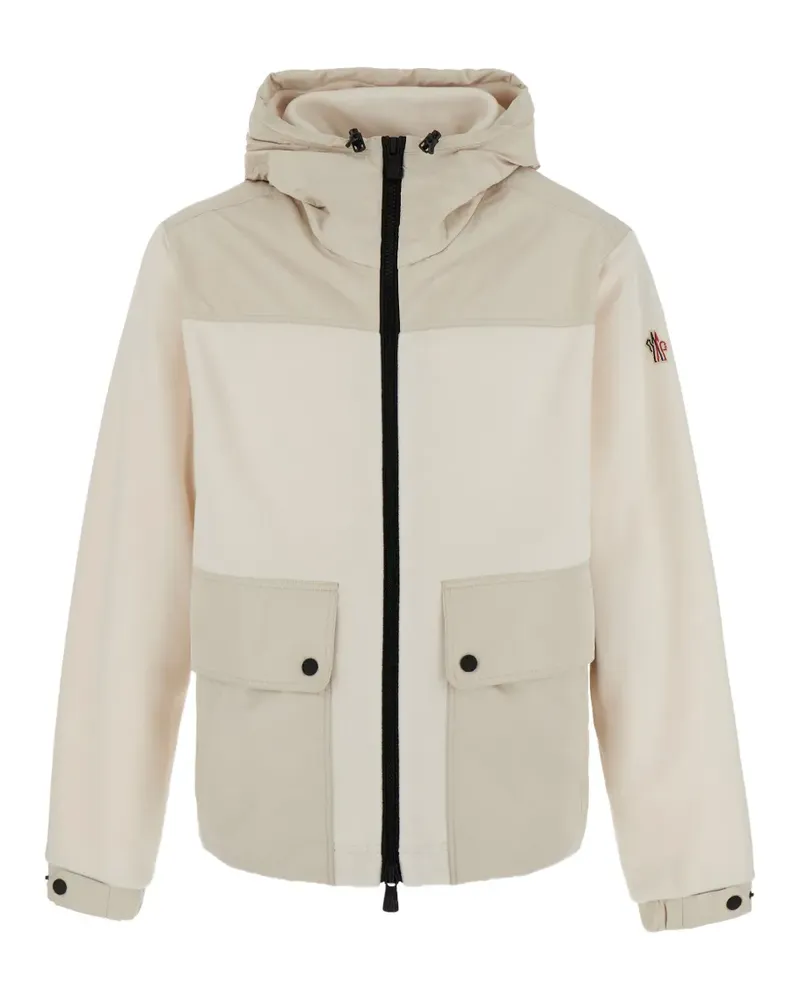Moncler Polartec® panelled logo-patch jacket - Nude Nude