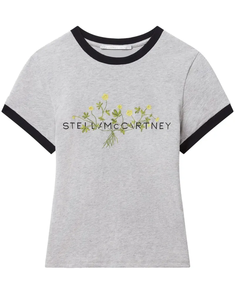 Stella McCartney T-Shirt mit Logo-Stickerei - Grau Grau