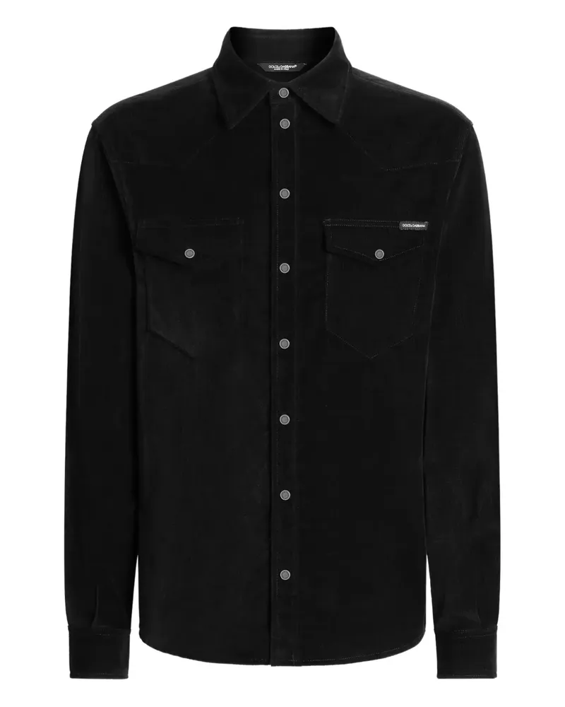 Dolce & Gabbana Hemd aus Cord - Schwarz Schwarz