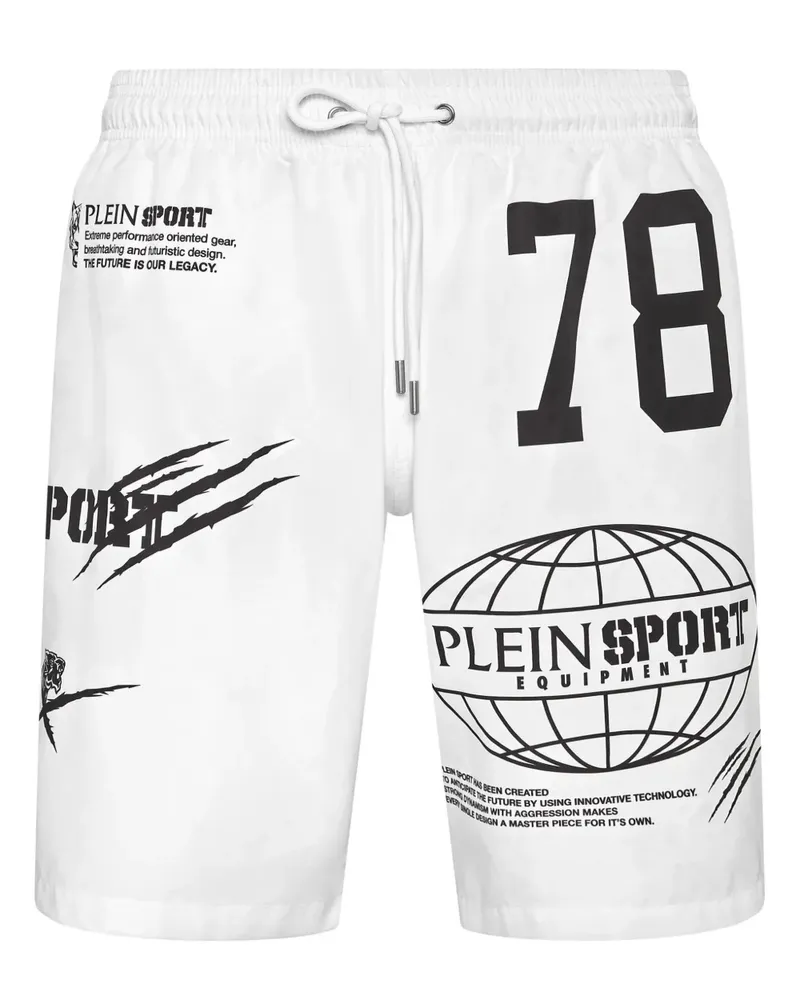 Philipp Plein Badeshorts mit Logo-Print - Weiß Weiß