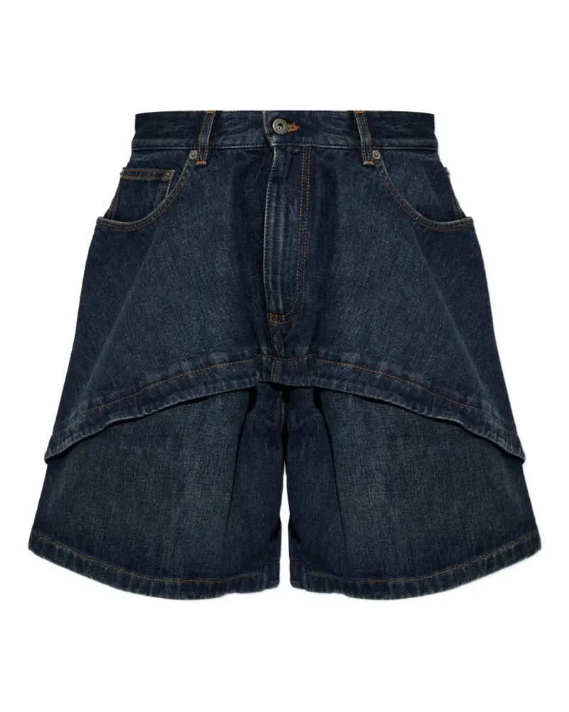 Loewe layered-effect denim shorts - Blau Blau