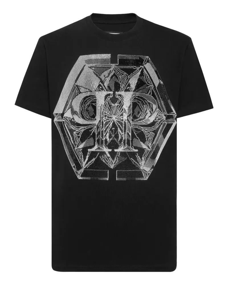 Philipp Plein T-Shirt mit PP Hexagon-Print - Schwarz Schwarz