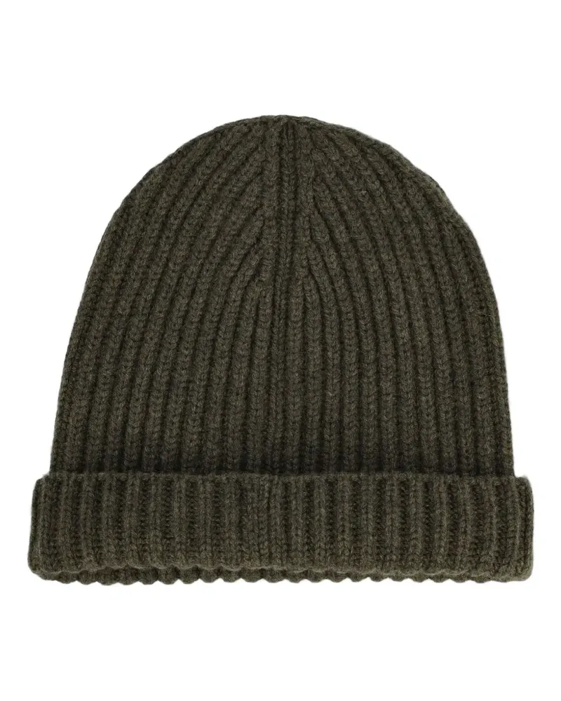 Loro Piana Gerippte Kaschmirbeanie - Grün Grün