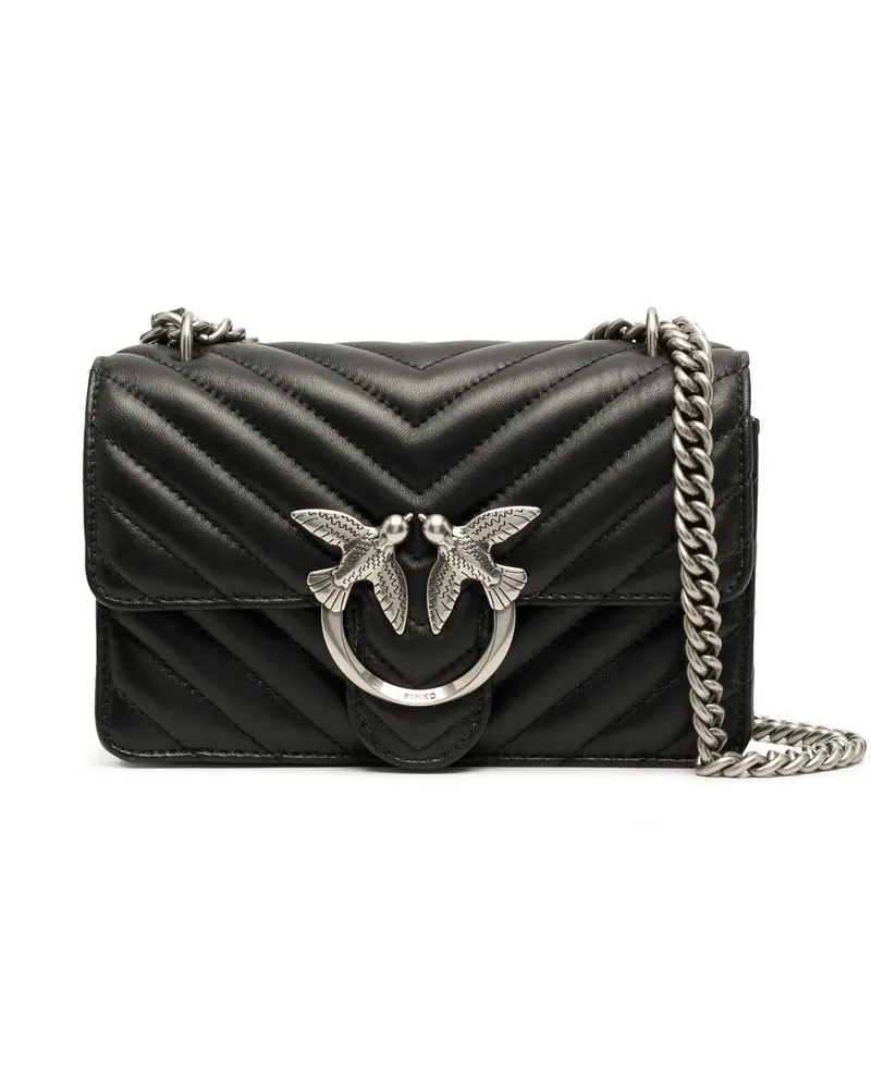 Pinko Gesteppte Lovebirds Schultertasche - Schwarz Schwarz