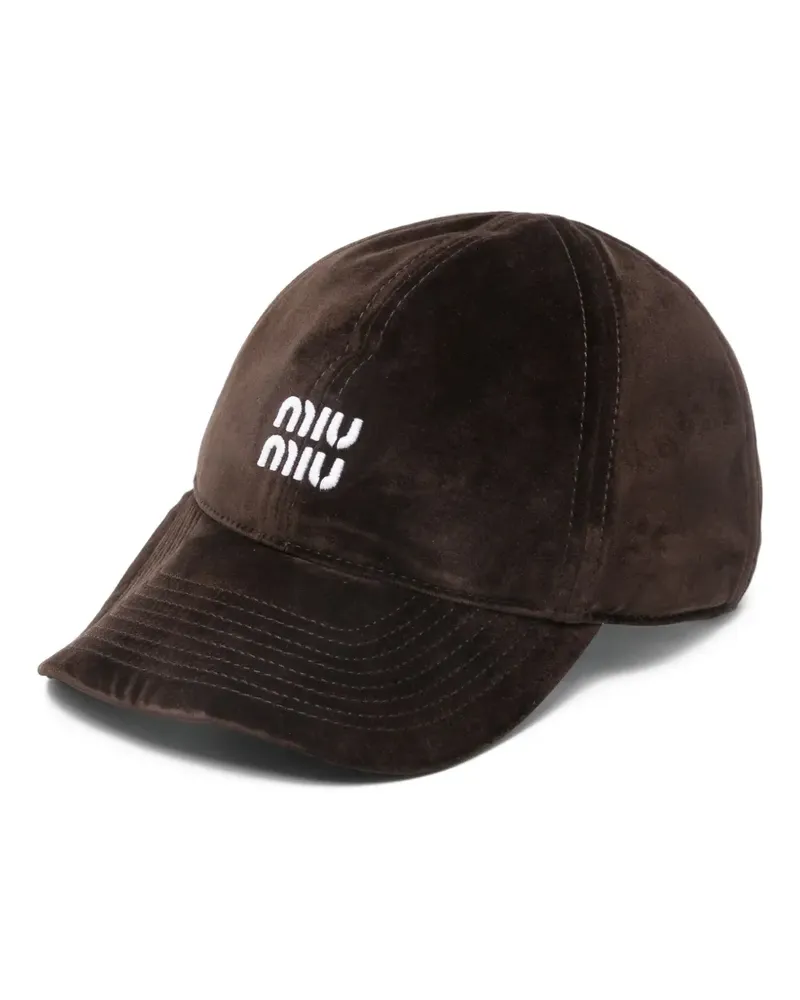 Miu Miu Baseballkappe aus Samt - Braun Braun