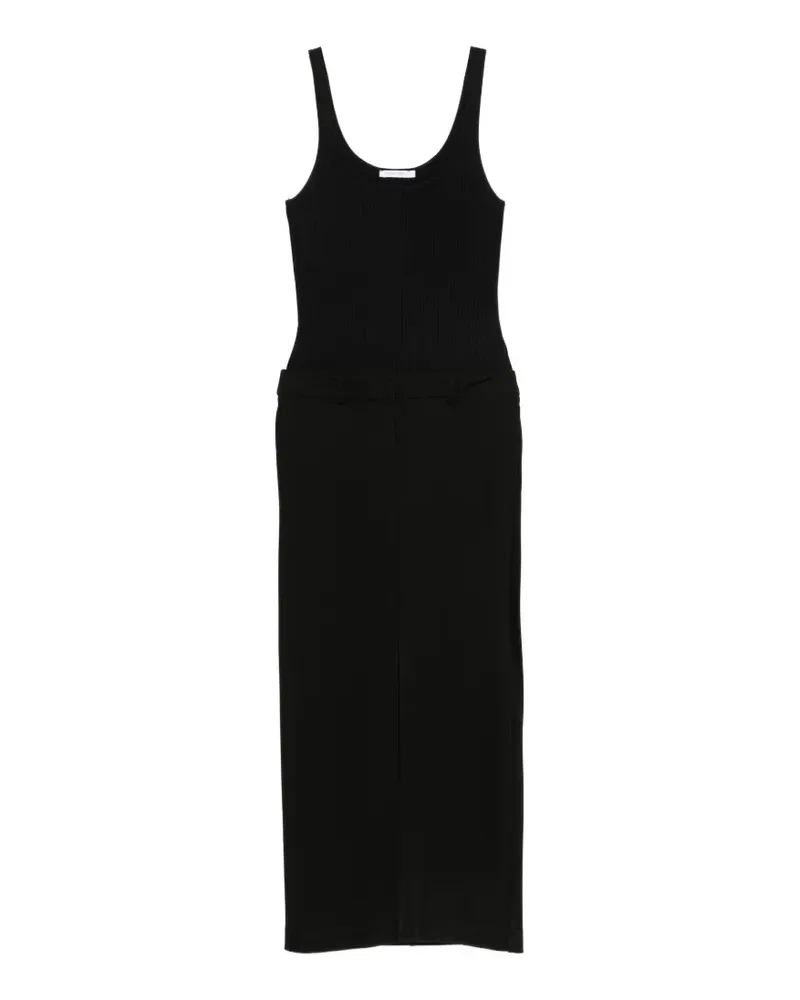 Patrizia Pepe Geripptes Midikleid - Schwarz Schwarz