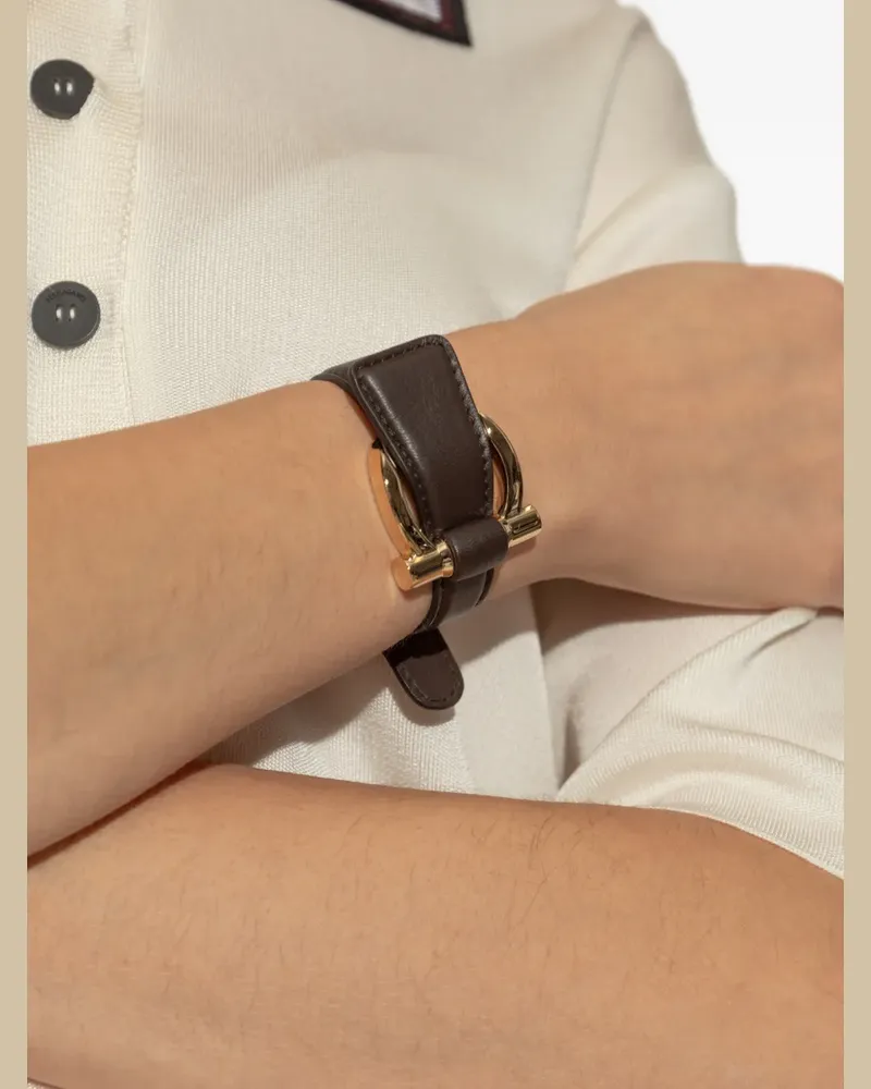 Ferragamo Lederarmband mit Gancini-Detail - Gold Gold