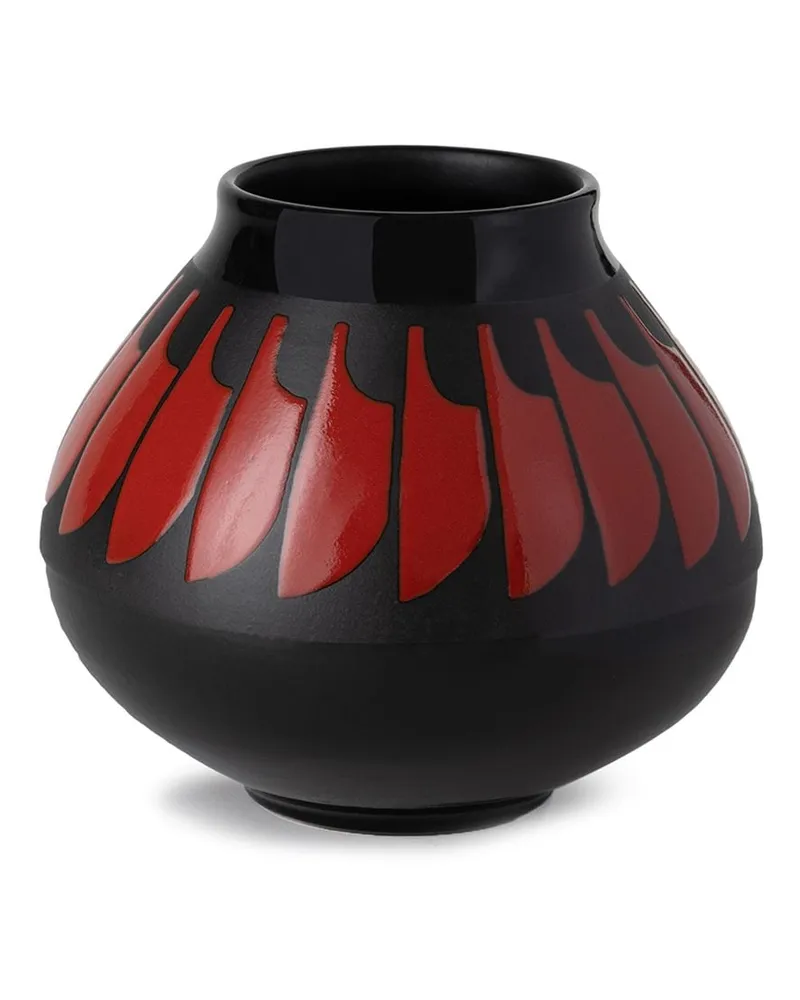 Nuove Forme Vase mit Muster Schwarz