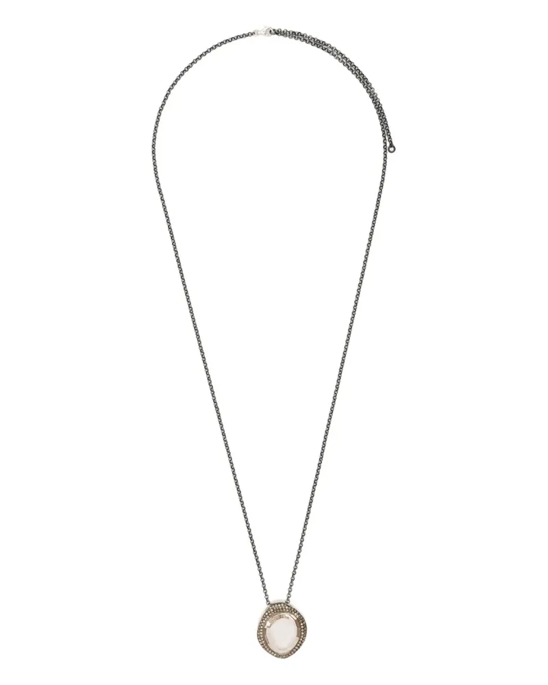 Rosa Maria Halskette aus Sterlingsilber mit Diamant und Topas Silber
