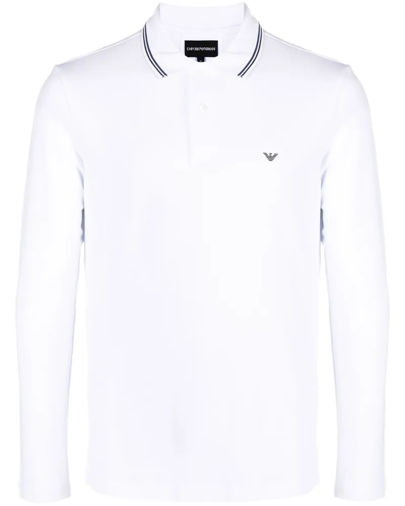 Emporio Armani Poloshirt mit Logo-Print - Weiß Weiß