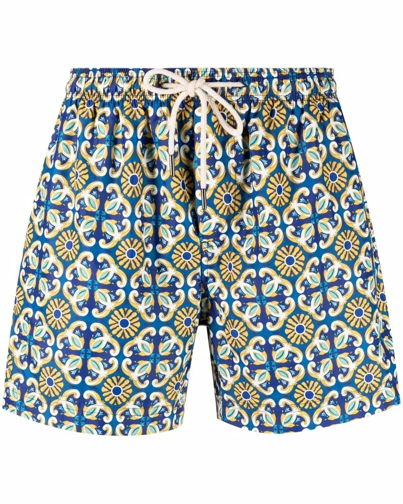 PENINSULA Badeshorts mit Kachel-Print - Blau Blau