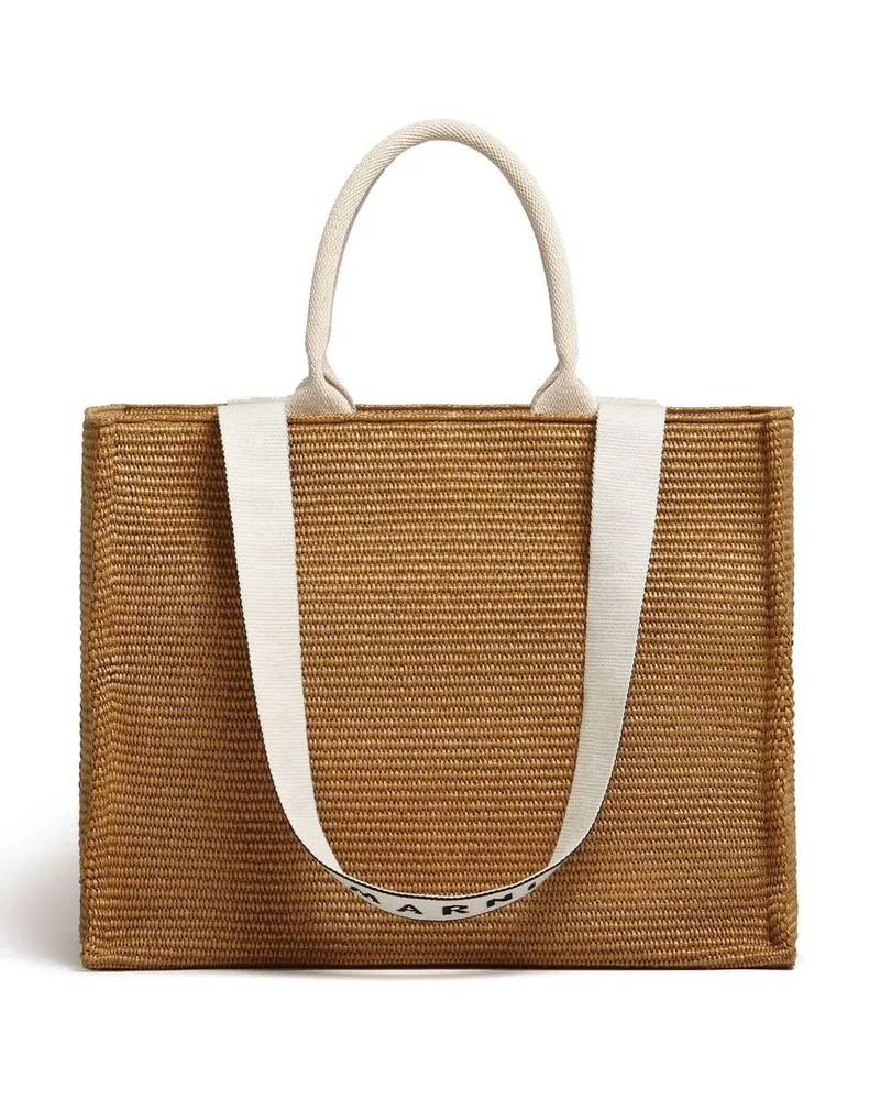Marni Shopper mit Logo - Braun Braun