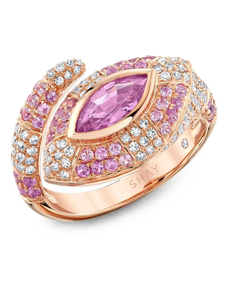 SHAY Evil Eye Ring mit pinkem Saphir und Diamant - Rosa Rosa