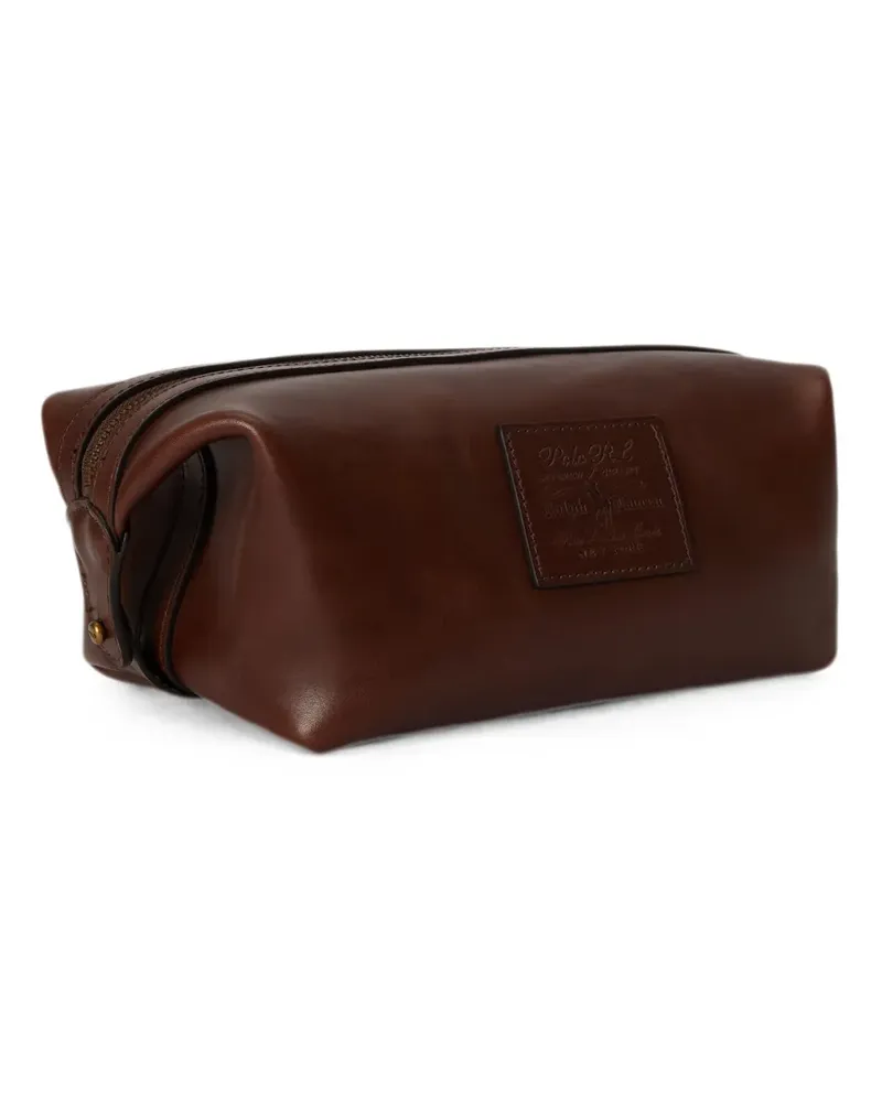 Ralph Lauren Kulturbeutel mit Logo-Patch - Braun Braun