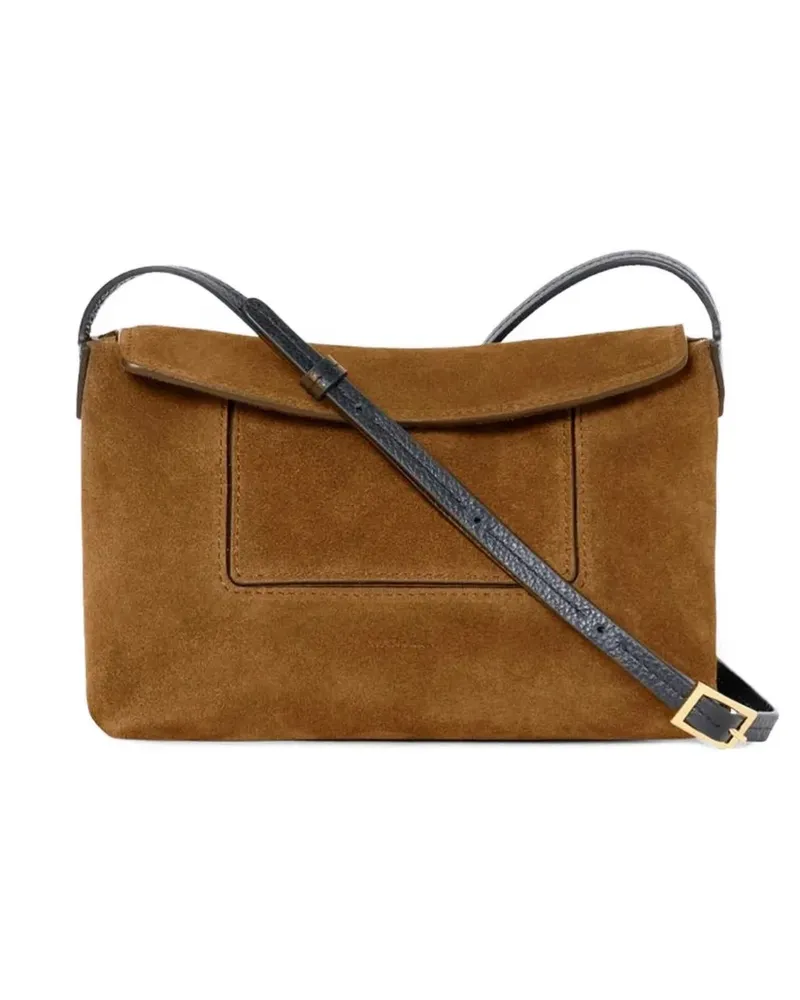 WANDLER Mini Penelope Wildleder-Schultertasche mit Klappe - Braun Braun